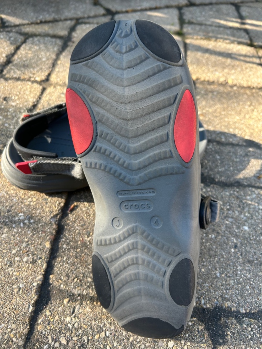 CROCS Black and Red Classic Clog Sandals - Picture 2 of 5